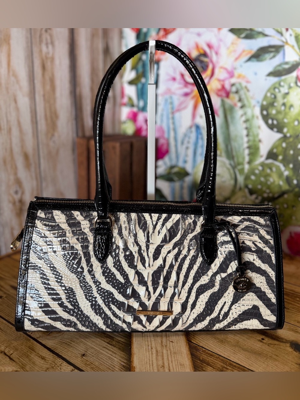 Brahmin Melbourne Collection Sophia Everlasting Encore Satchel Bag FIRM
